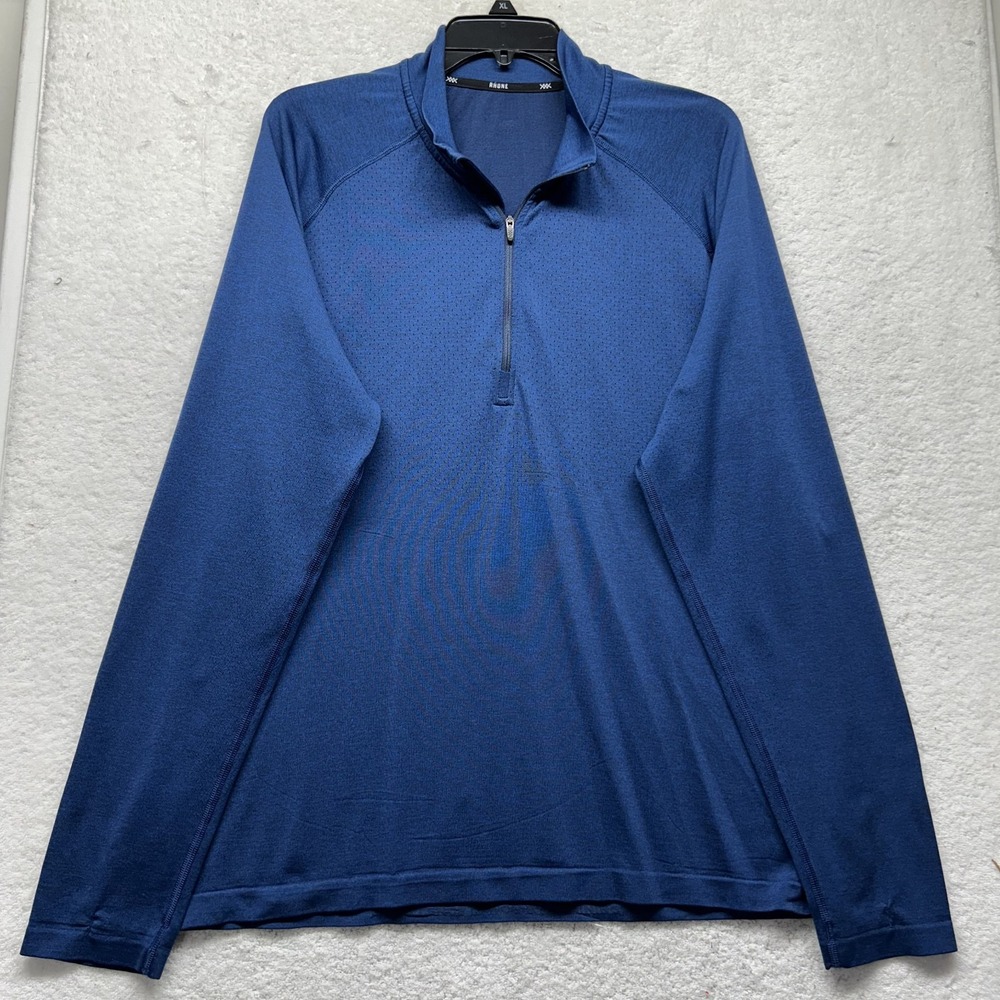 Rhone Mens Size L Blue Long Sleeve 1/4 Zip Performance Lightweight Shirt (U8)